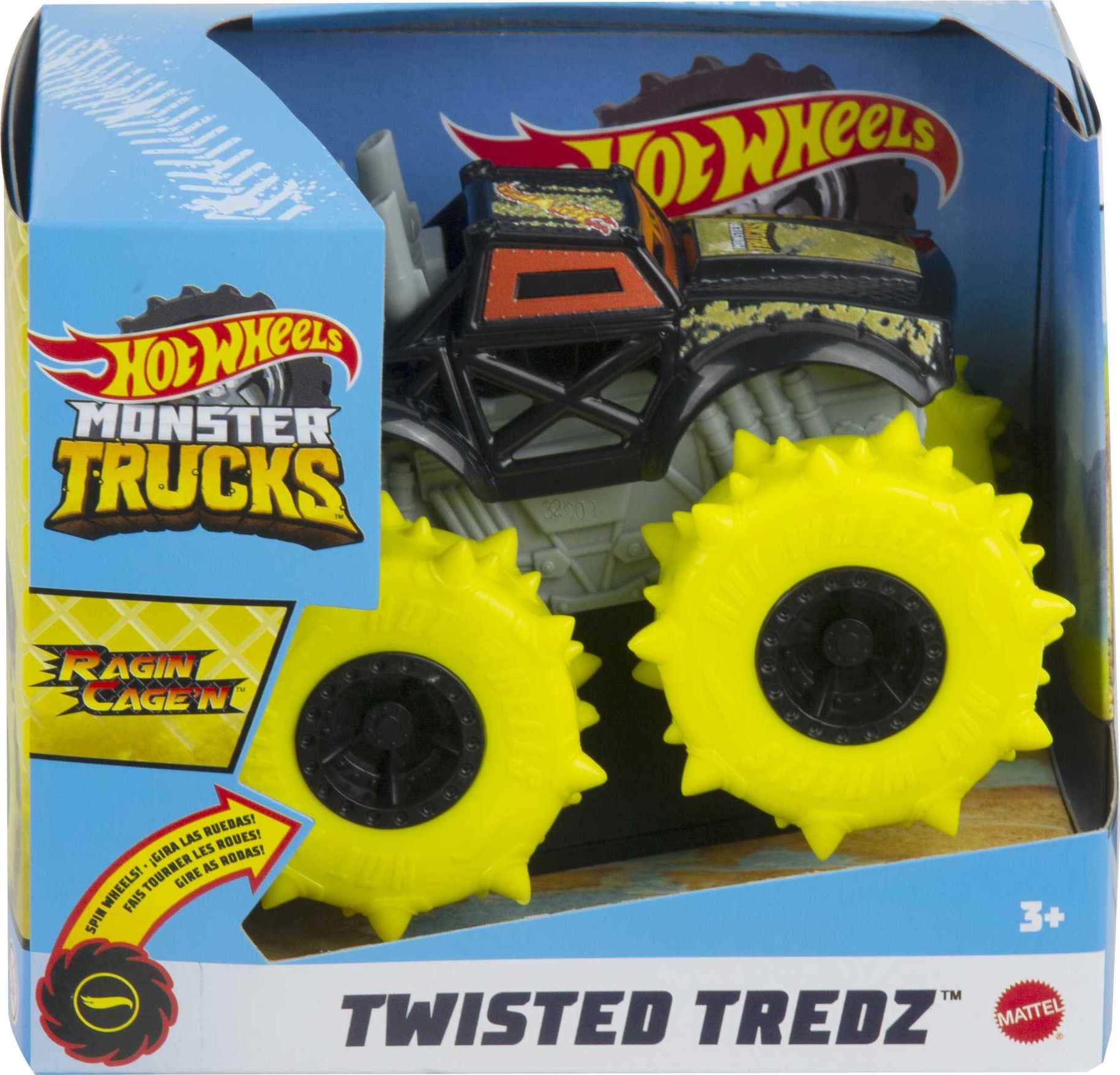 Hot Wheels GVK43​ Monster Trucks 1:43 Scale Rev Tredz Vehicles with Friction Motor for Kids Ages 3 Years Old & Up​, Multicolor, 8.4 cm*8.4 cm*11.5 cm