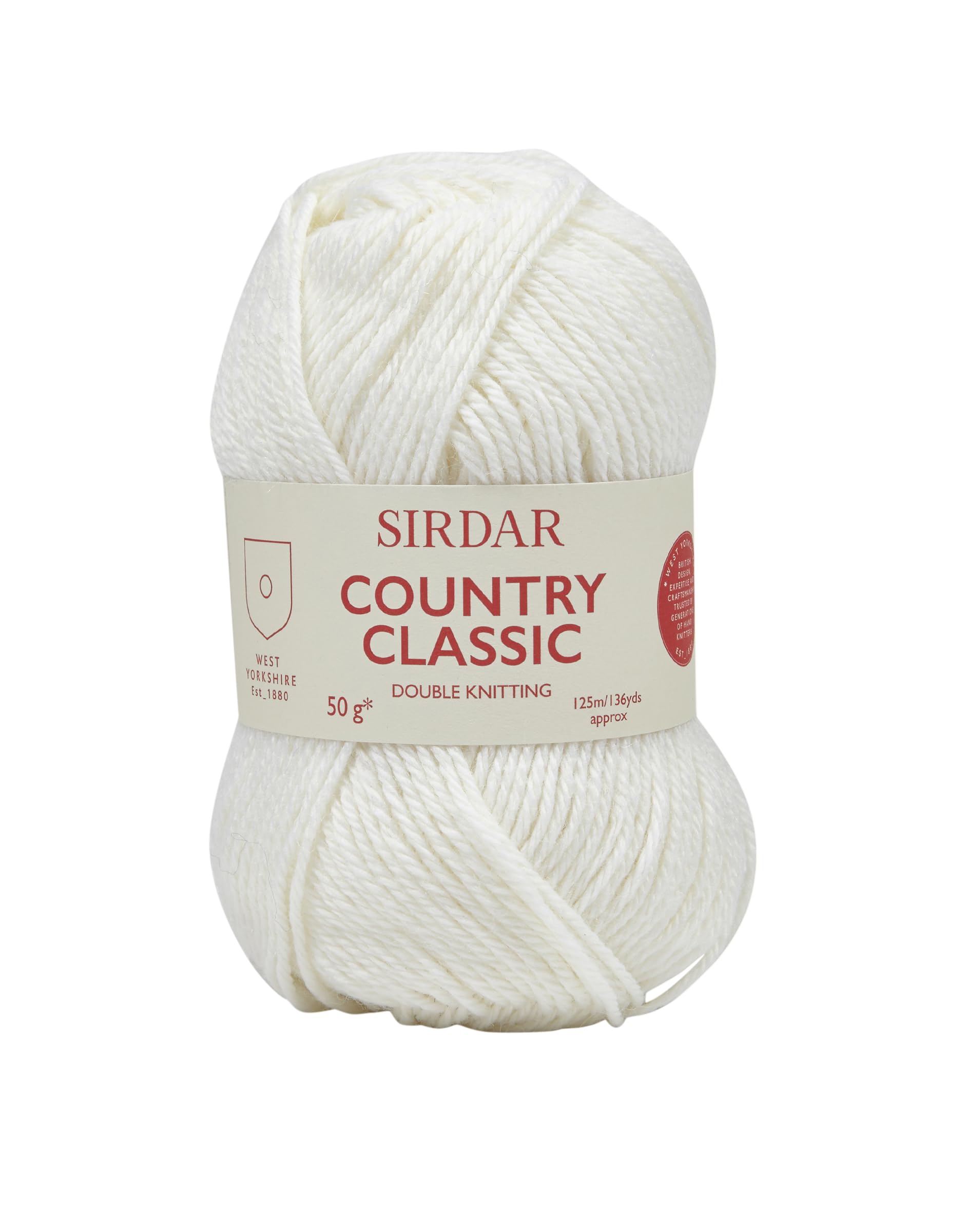Sirdar Country Classic DK Double Knitting, White (850), 50g