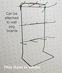 Countertop Peg Hook Display Rack in White 17.75 H x
