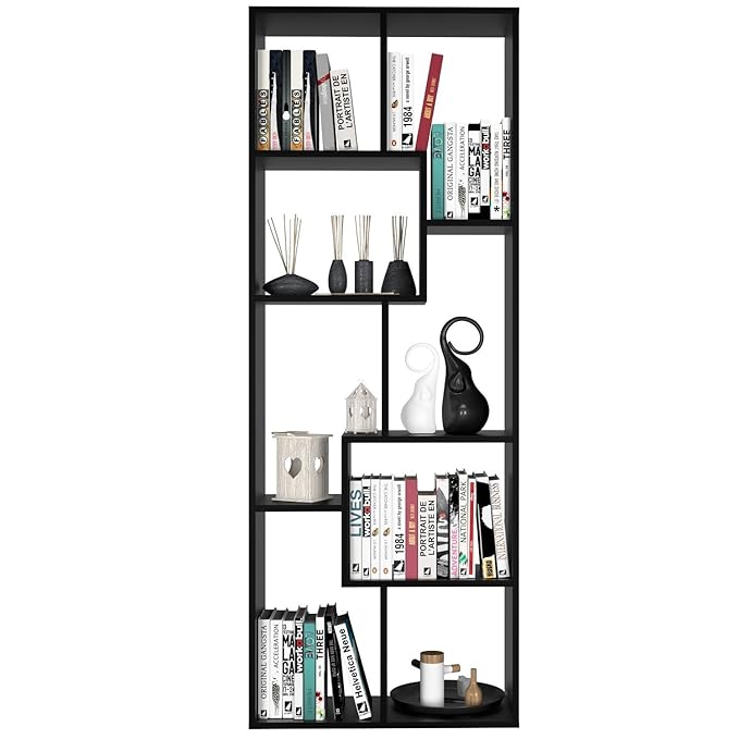 Homfa Wood Bookcase Bookshelf Free Standing Display Unit Shelving Rack