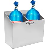 Extreme Max 5001.6587 Nitrous Bottle Holder &ndash; Wall-Mount Aluminum Rack for Two 7" Bottles in Enclosed Trailers, Garages &amp; Shops &ndash; Silver