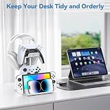 KDD Headphone Stand Controller Holder White Aluminum Bar Universal Storage view 4