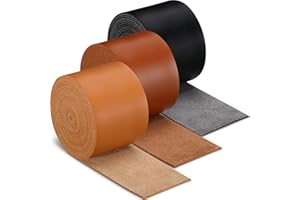 SilTriangle 3 Rolls Leather Straps for Crafts Single Sided Faux Leather Strips 2 mm Thickness 78.7 Inches Long for DIY Art Craft Projects Belt Tooling(2 Inch,3 Color)