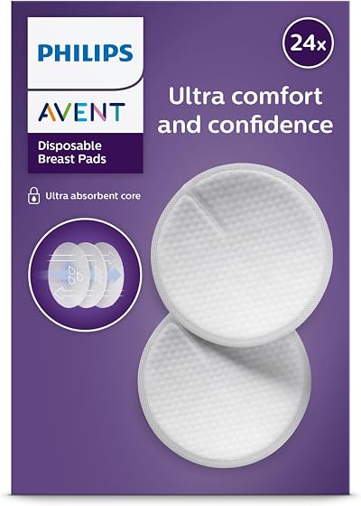 Philips Avent Disposable Breast Pads SCF254/24 Pack of 24 Transparent