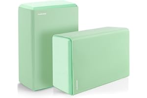 PALECLOUDS Yoga Blocks with Silicone Protective Cover, Premium EVA Foam Yoga Block for Yoga, Pilates, Meditation & Stretching, Non-Slip Lightweight Durable Bricks for Improving Poses & Balance