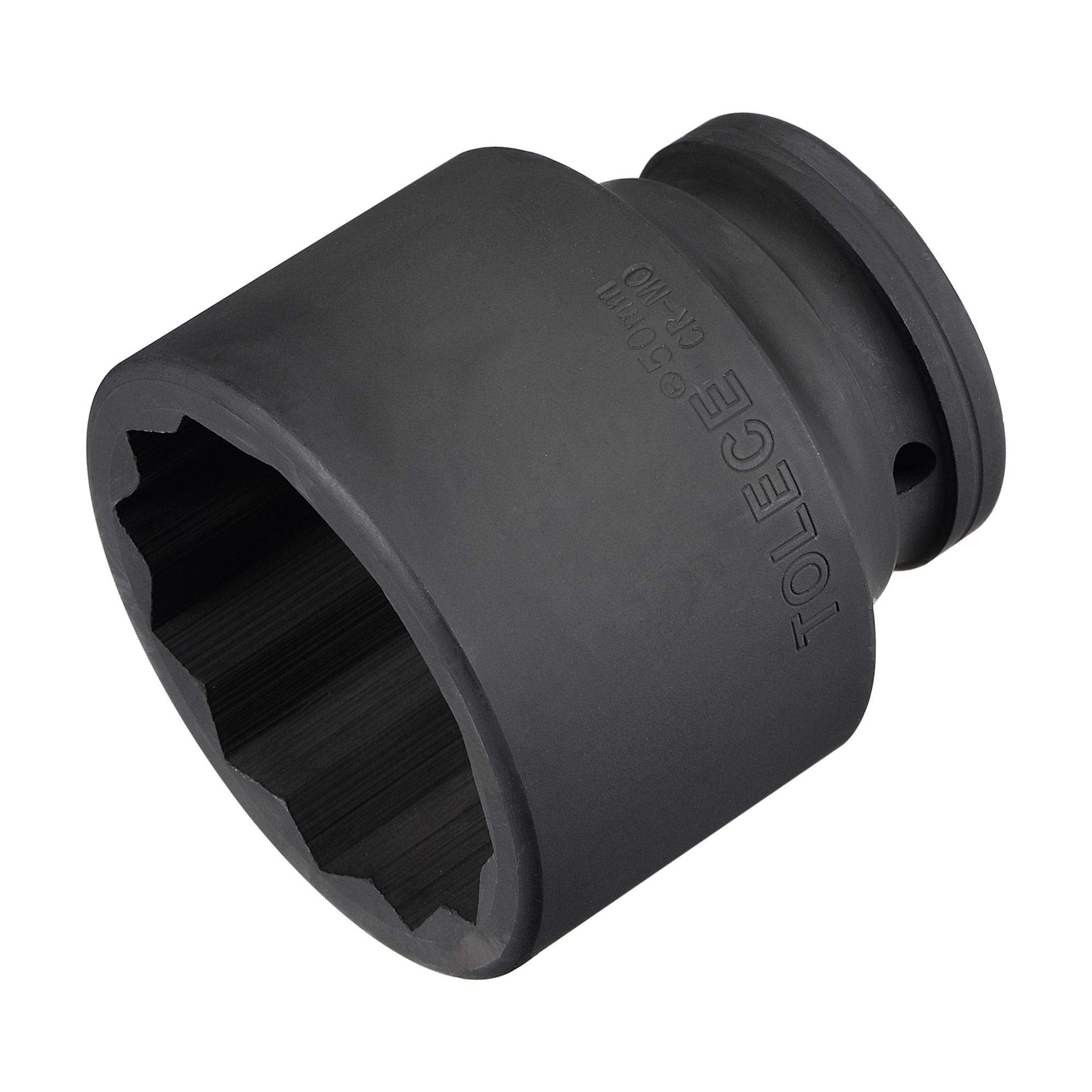 sourcing map 3/4-Inch Drive 50mm 12-Point Impact Socket, CR-MO Steel 70mm Length, Standard Metric Sizes