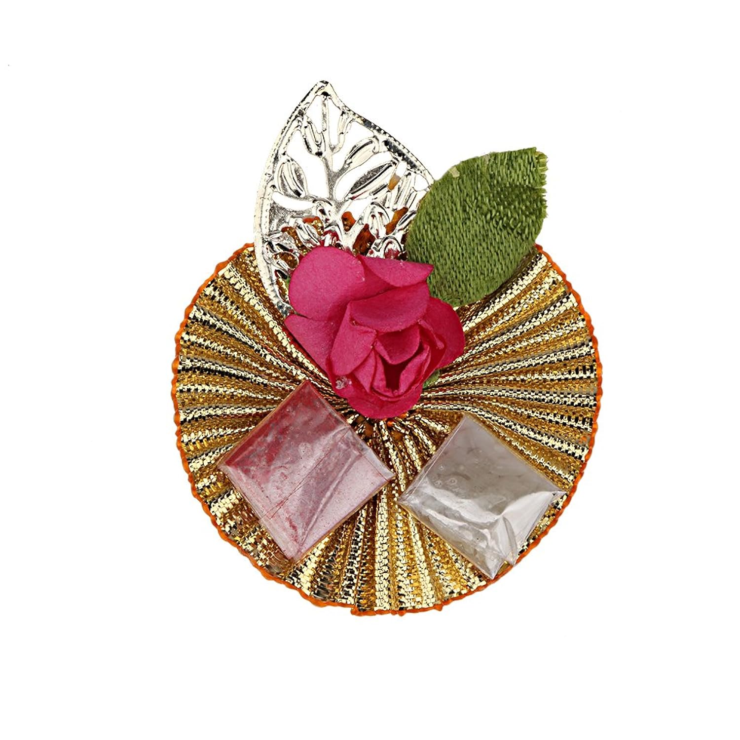 traditional om diamond rakhi pair with tilak & card