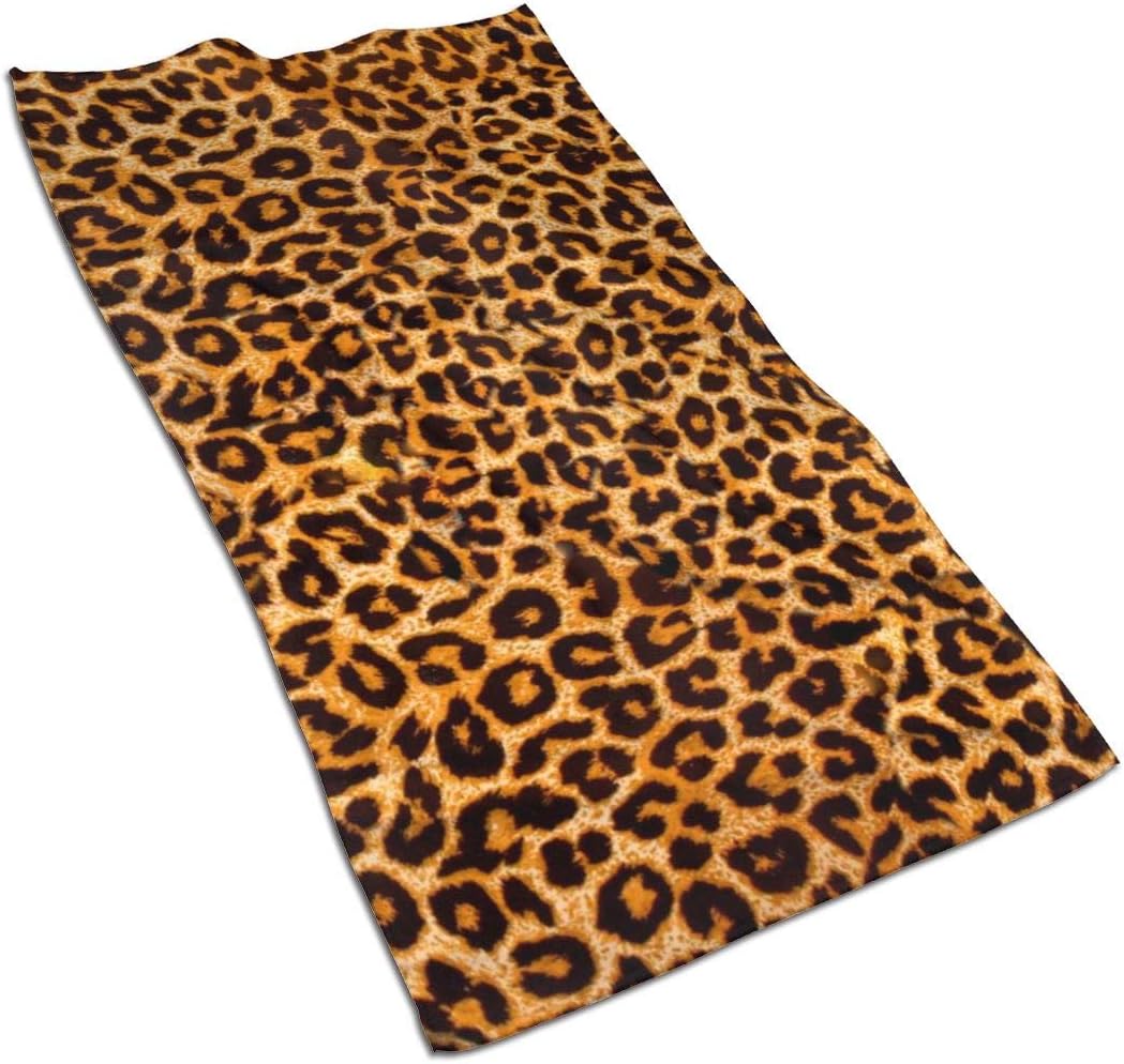 Leopard Print Hand Towels Soft Hand Towel for Bathroom Kitchen Yoga Gym