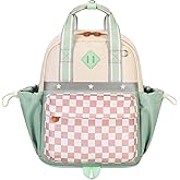 QIXIHU Toddler Backpack for Girls 2-4 Mini Diaper Daycare Bag Preschool Kids Bookbag for Kindergarten Elementary School Travel, Checkerboard