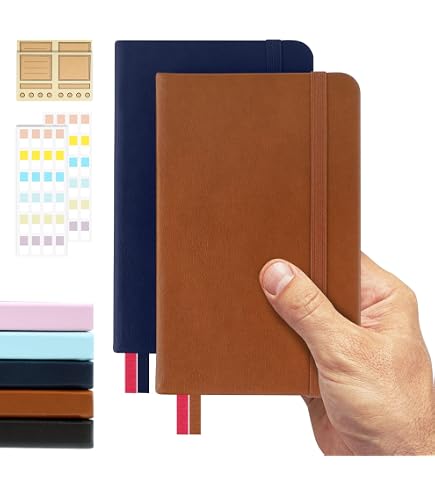 Pentalic Grid Traveler Pocket Journal – Braunes Kunstjournal, 6x4 Zoll, 160 Seiten, Säurefrei