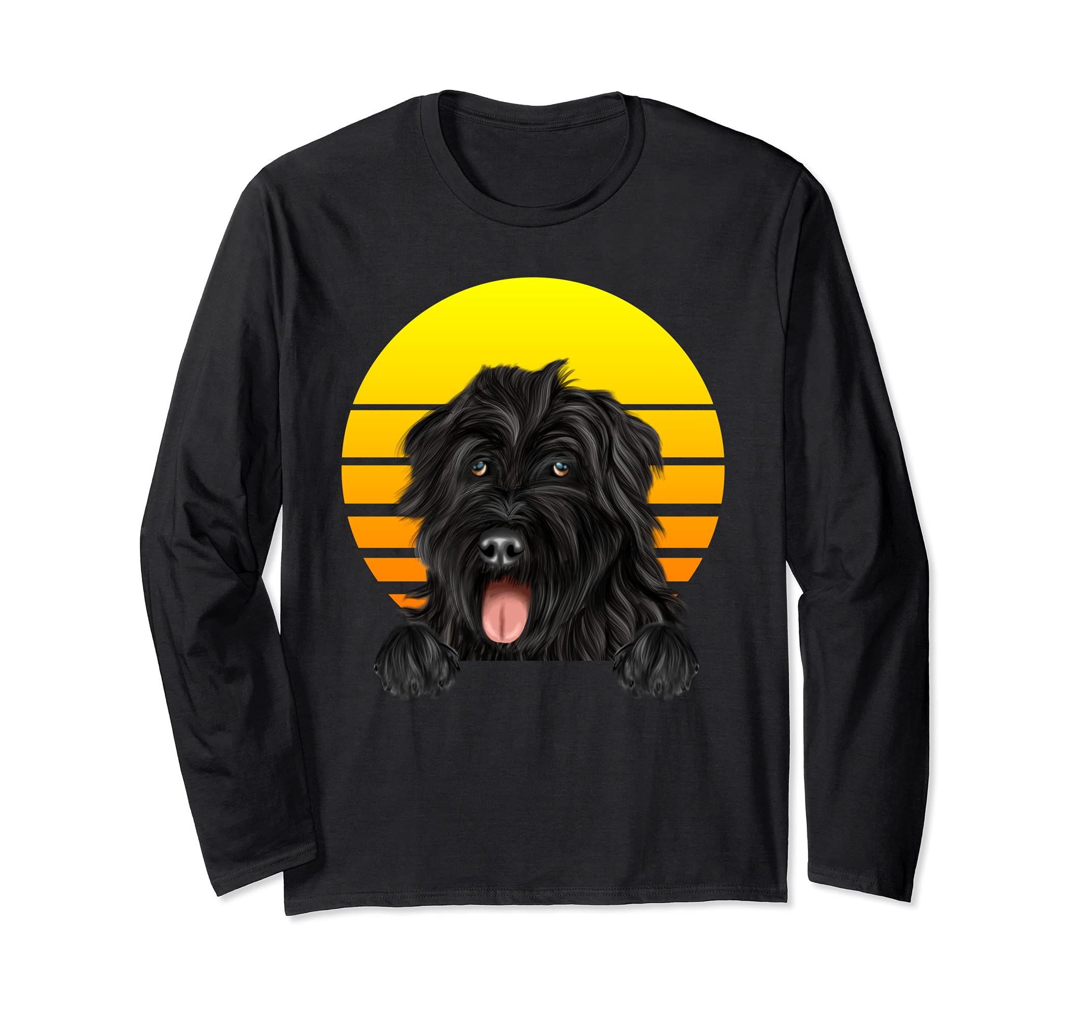Vintage Sunset Bouvier des Flandres Dog Lover Long Sleeve T-Shirt