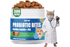 Just Try 300 Bites Cat Probiotic Bites Probiotics for Cats Chicken Flavor Healthy Cat Treats Digestive Support 6.35 oz