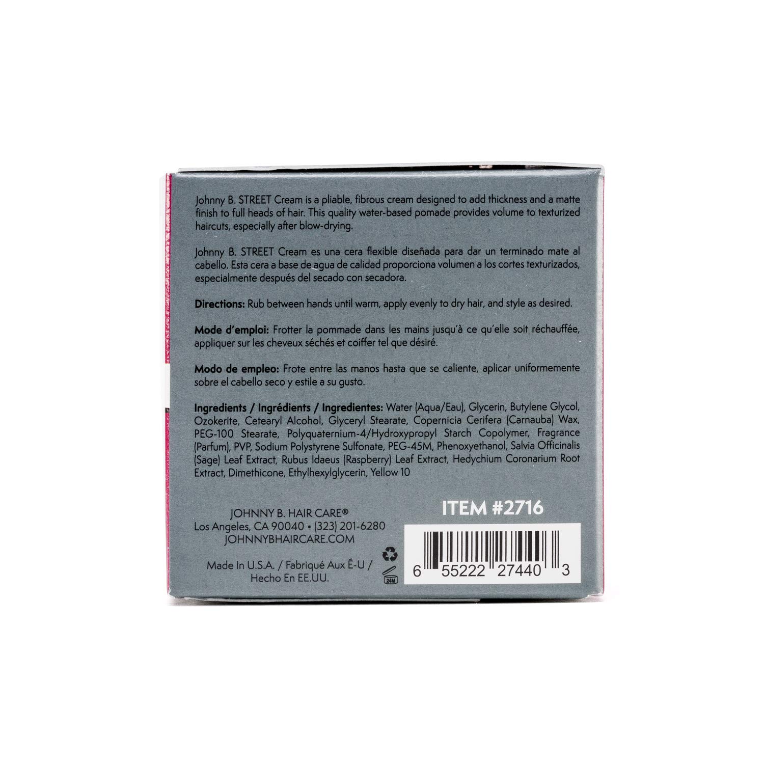 Johnny B Street Cream (3 ounce): Premium Beauty