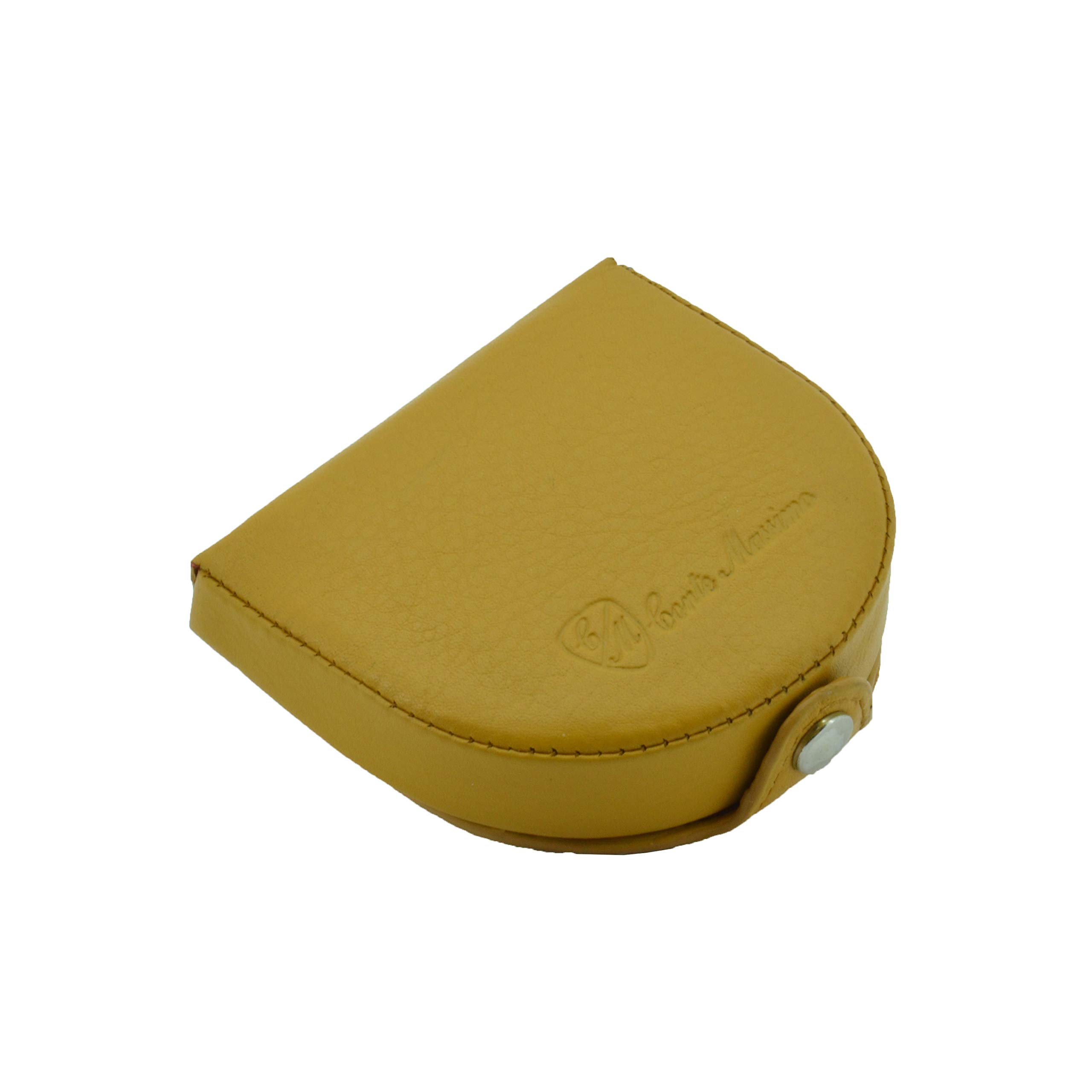 Conte Massimo Genuine Leather Horseshoe Coin Purse, Mustard Yellow