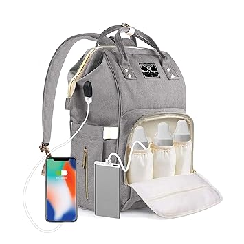 changing bag with bottle warmer