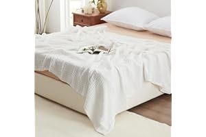 Love's cabin 6 Layer 100% Cotton Muslin Blanket, 108"x90" Muslin King Size Blanket for Bed Couch, Lightweight and Breathable Cotton Gauze for Adult, White