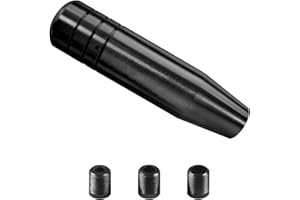 JUSTTOP 5" Gear Shift Knob, Heavy Weighted Aluminum Alloy Gear Shifter Lever Handle with 3 Adapters, Long Stick Shifter Knob 