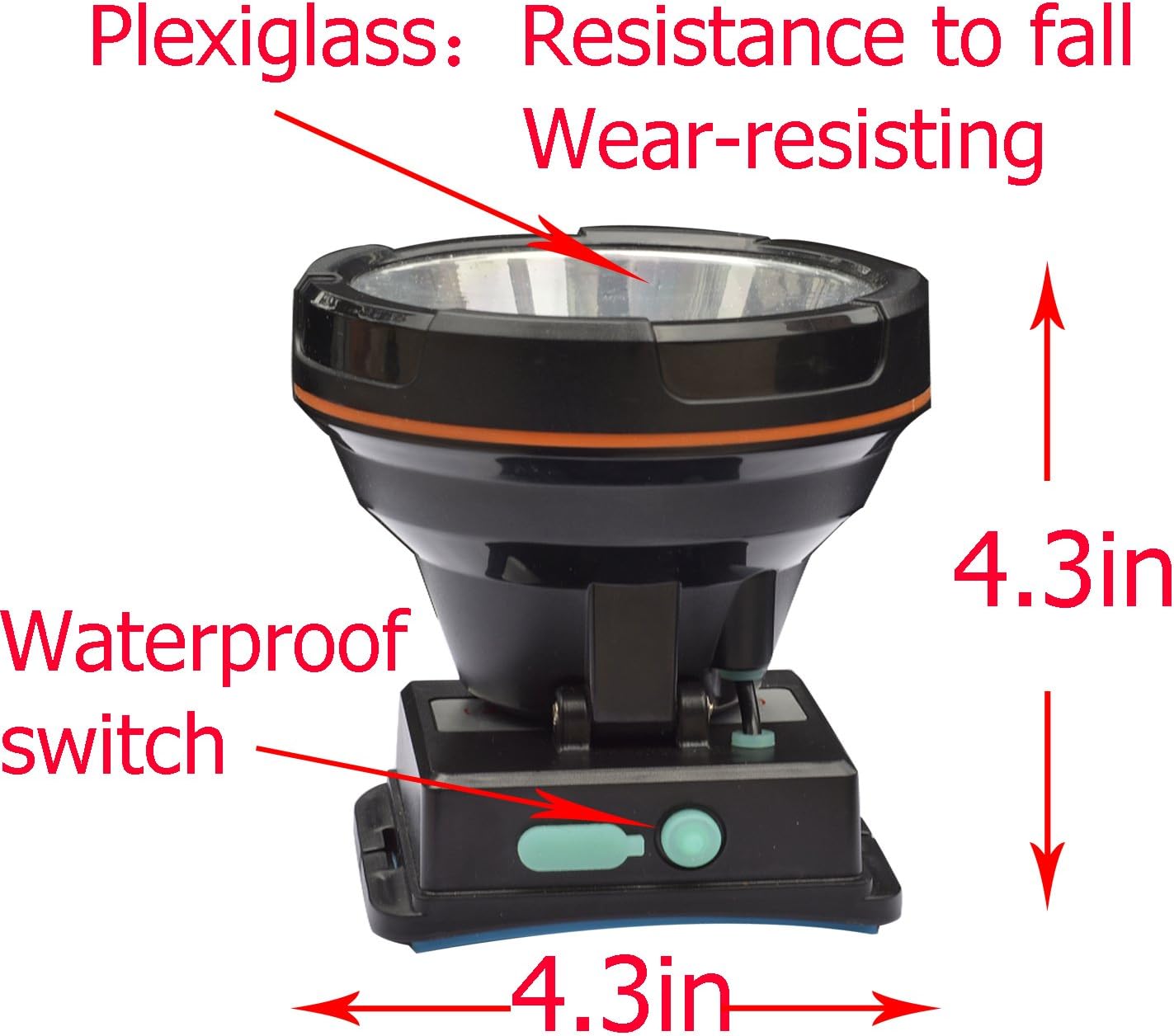 Odear Super Bright Headlamp Rechargeable LED Spotlight with Battery Powered Headlight for Garden Outdoor Camping Fishing (Large) - - 