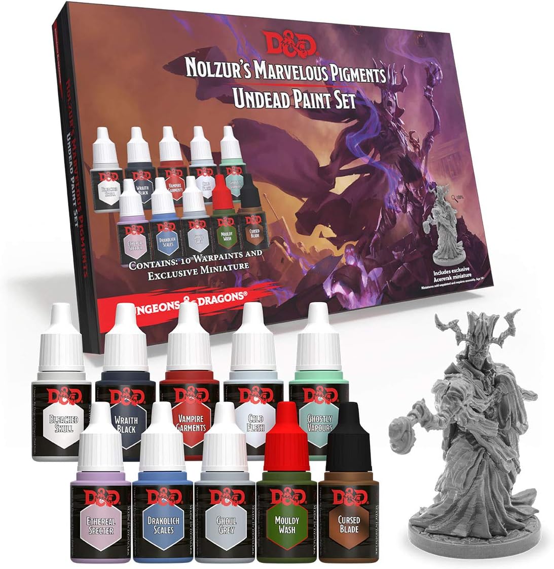 The Army Painter D&D: Undead Paint Set - Nolzur's Marvelous Pigments Miniature Painting Kit with Acererak Miniature