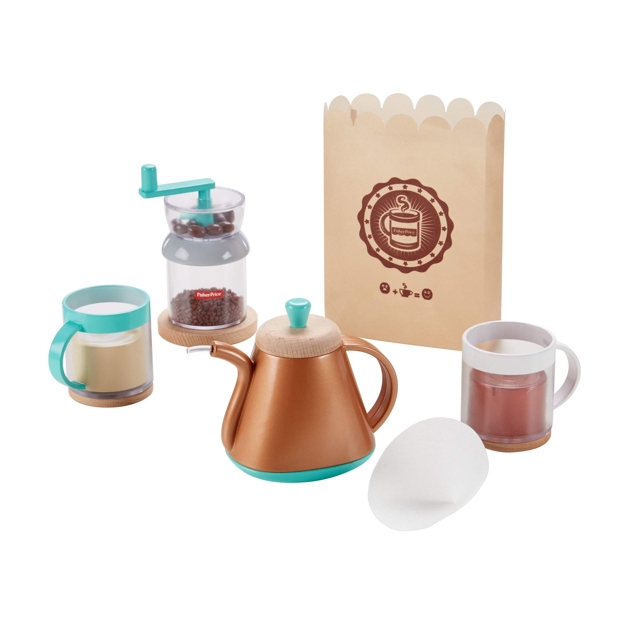 Fisher-Price Pour-Over Coffee, 6-Piece Pretend Play Set