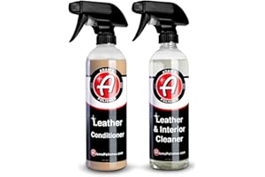 Adam's Polishes Leather Care Kit - Leather Cleaner & Conditioner Car Cleaning Supplies | UV Protection for Interior Accessories Steering Wheel Seat Dash Vinyl Shoe Polish Jacket