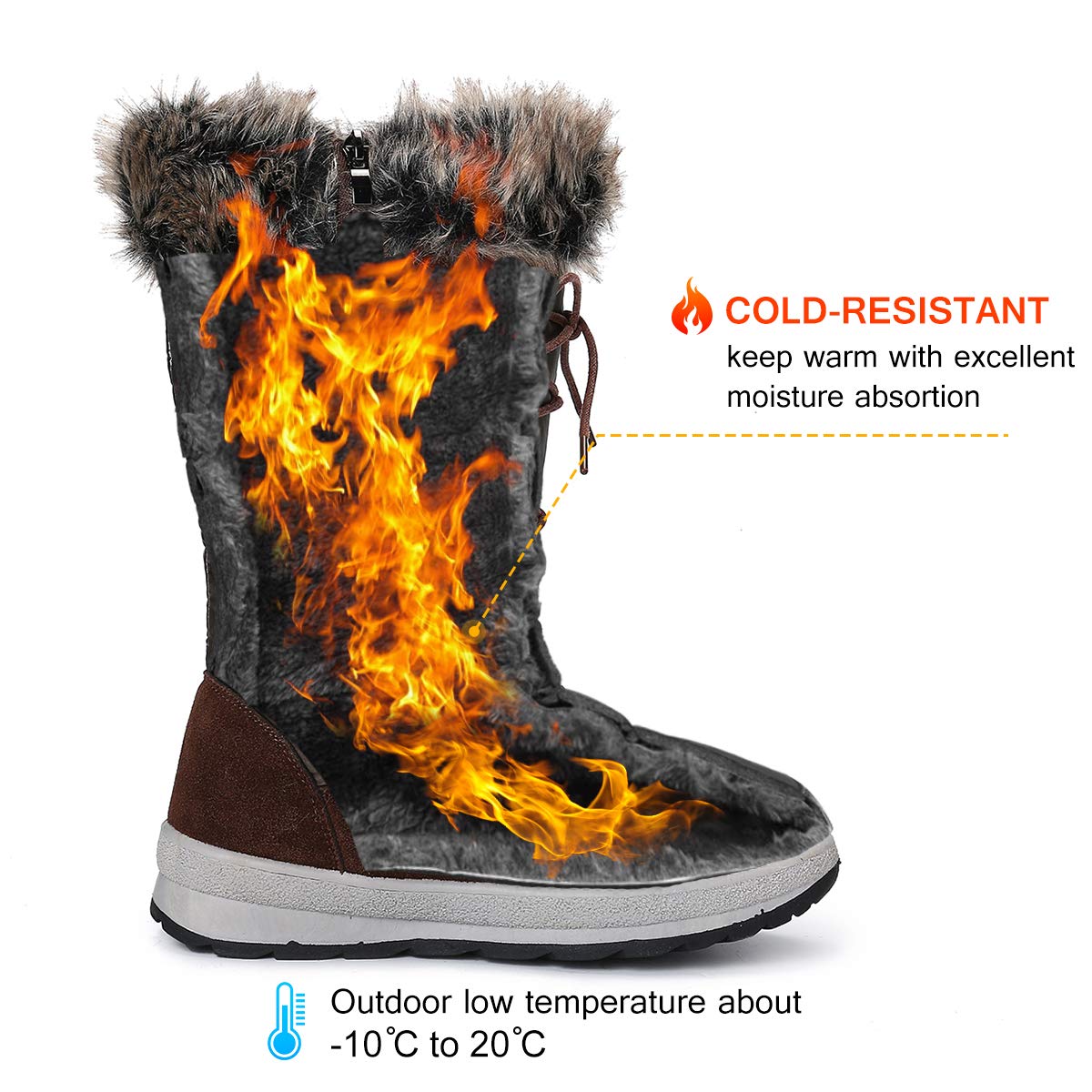 womens mid calf fur lined boots