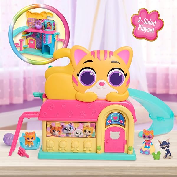 JUST PLAY DISNEY JUNIOR SUPERKITTENS SET 51CM WIDE WITH SOUND AND LIGHT EFFECTS, 10 ACCESSORIES, IMITATION GAMES, TOYS FOR CHILDREN OF 3