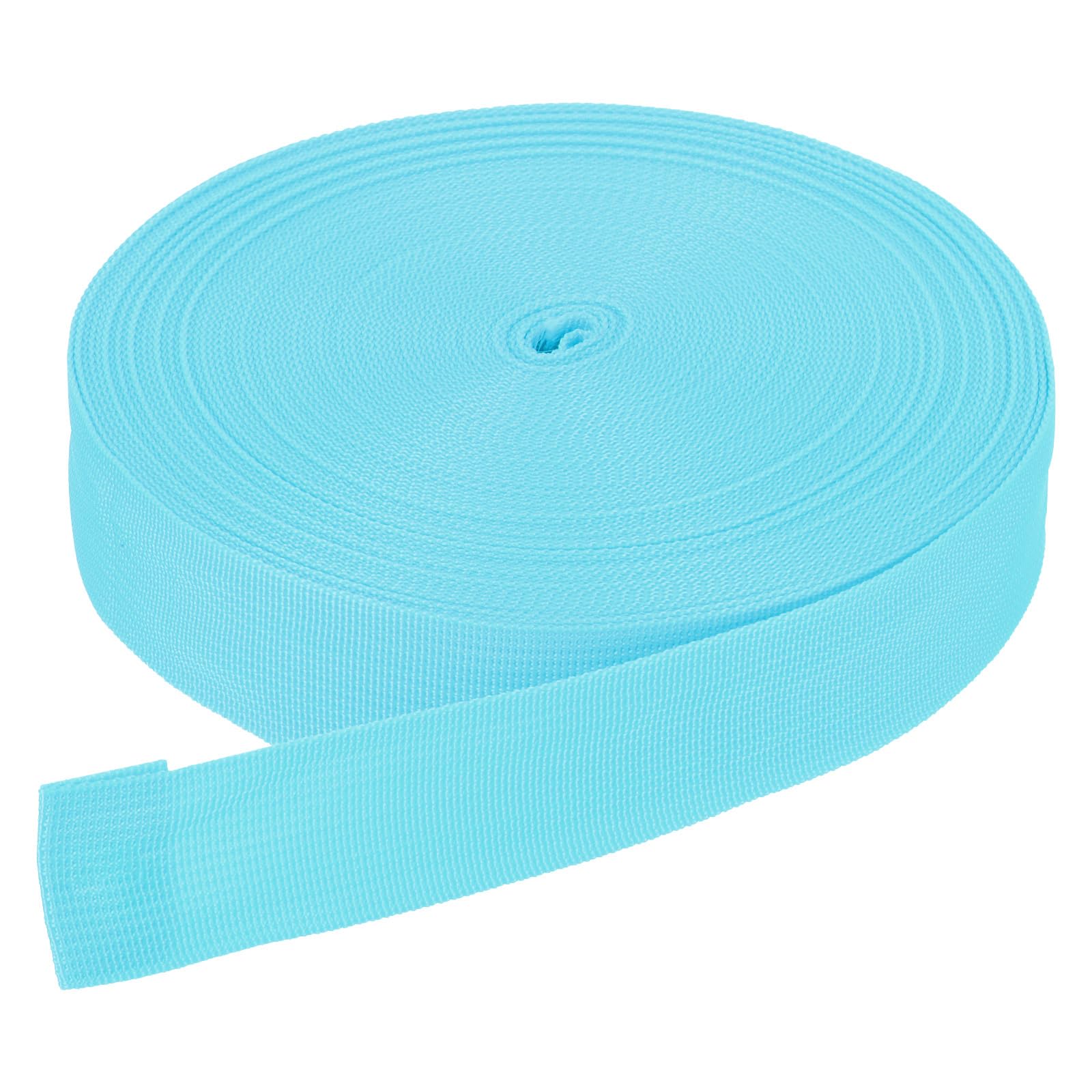 DMiotech 25 Yard x 1 1/2 Inch Width Nylon Webbing Strap Poly Flat Webbing Strapping for DIY Craft Backpack Strapping, Sewing, Outdoor Gear Repair, Light Blue