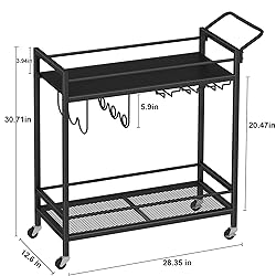 LAATOOREE Bar Cart, Two-Color Home Bar Serving