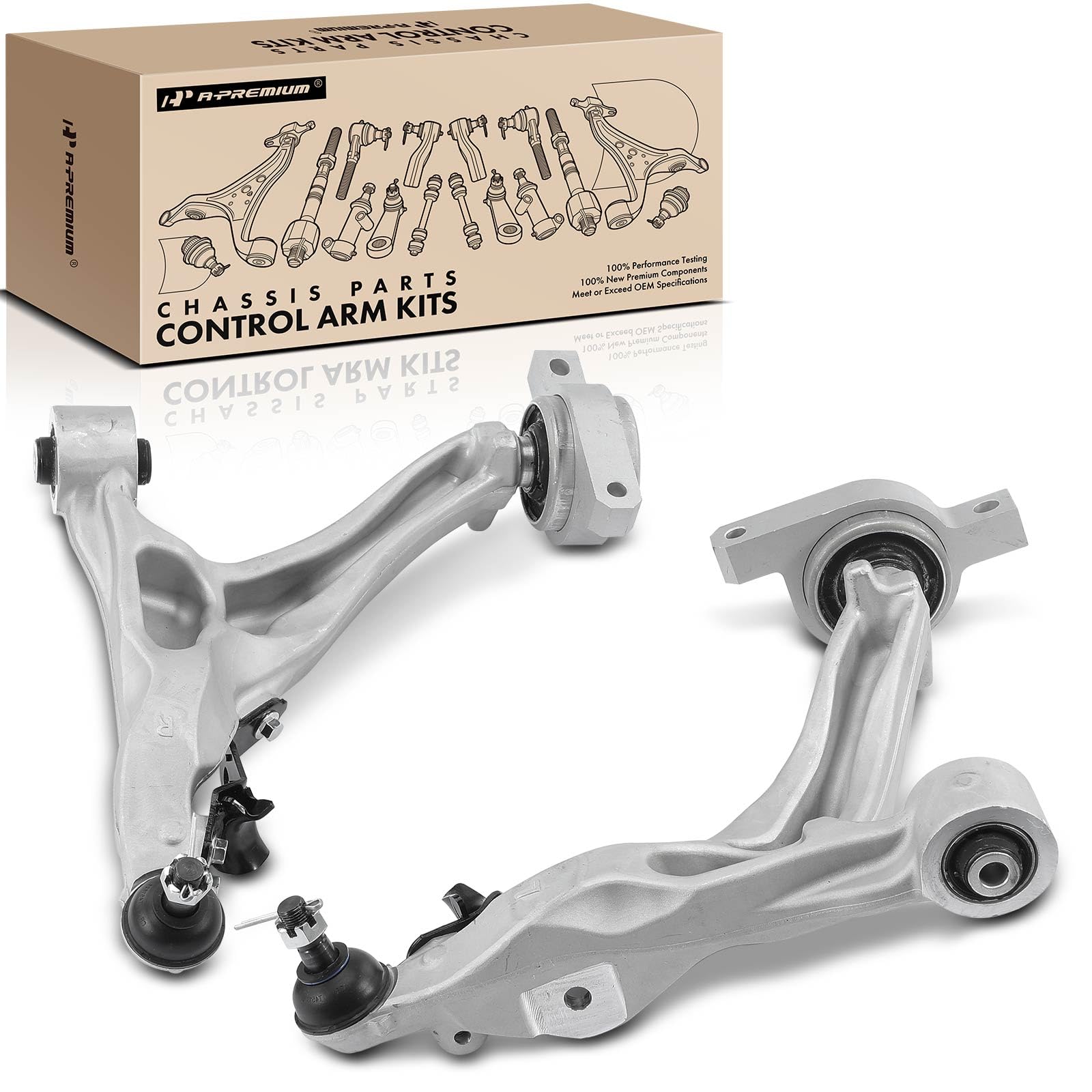 Photo 1 of A-Premium 2 x Front Lower Control Arm, with Ball Joint & Bushing, Compatible with Infiniti & Nissan - 2008-2021 - Q50 QX50 Q60 G37 EX35 EX37 370Z, RWD Only