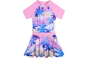 BAOHULU Toddler Girls Swimsuit One Piece Cute Floral Dress Swimwear 3-8 Years