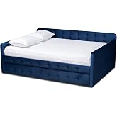 Baxton Studio Daybeds, Queen, Navy Blue