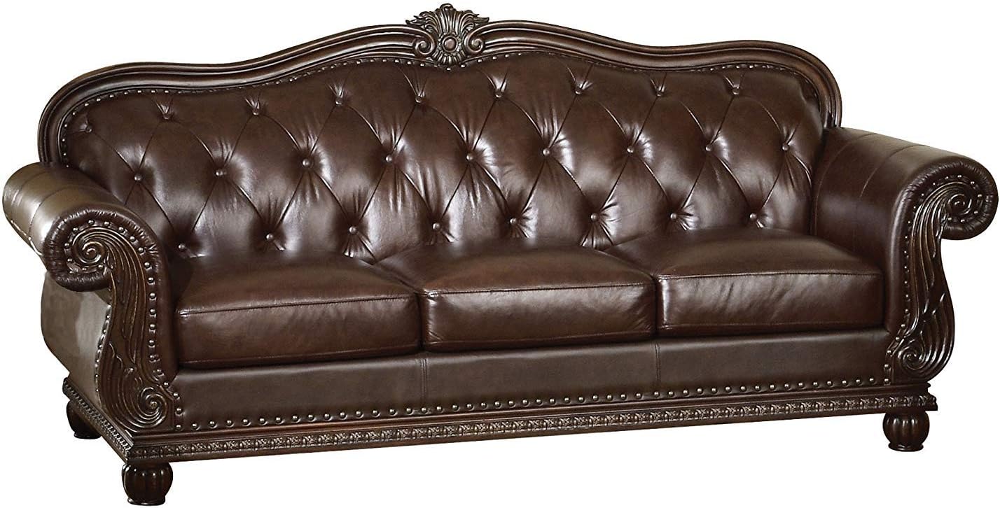 Amazon Com Acme Anondale Sofa 15030 Espresso Top Grain