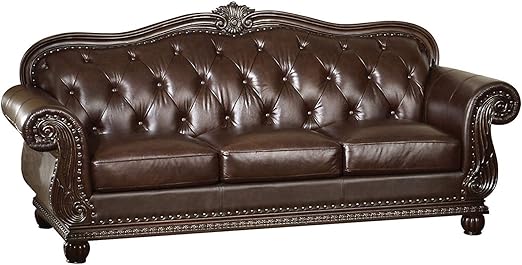 Amazon Com Acme Anondale Sofa 15030 Espresso Top Grain