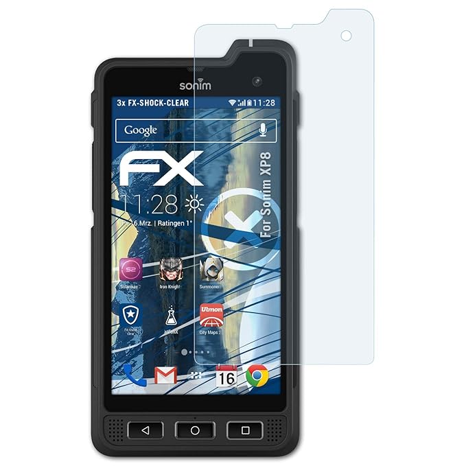 atFolix Schutzfolie kompatibel mit Sonim XP8 Panzerfolie, ultraklare und stoßdämpfende FX Folie (3X)