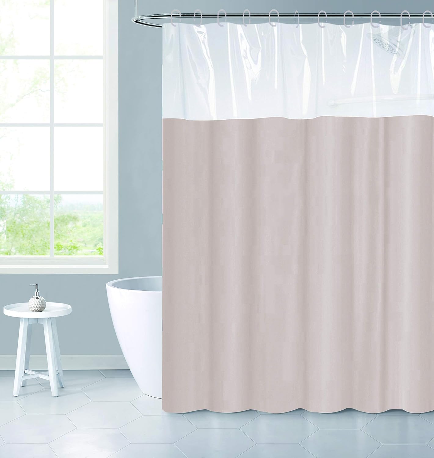 Good Sun Top Clear Shower Curtain Liner with Clear See
