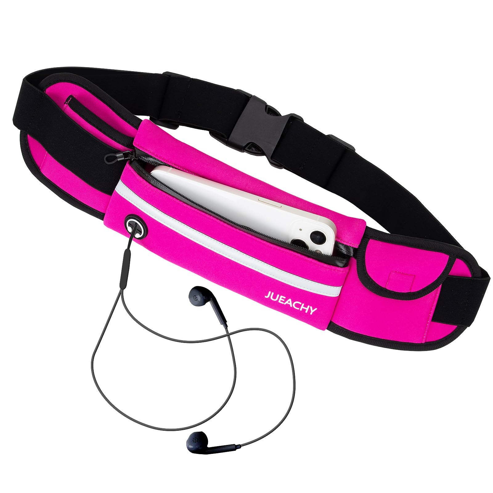 Jueachy Running Belts for Women Waterproof Fanny Pack Running Waist Pouch Phone Holder Adjustable Sports Money Belt with Headphone Port