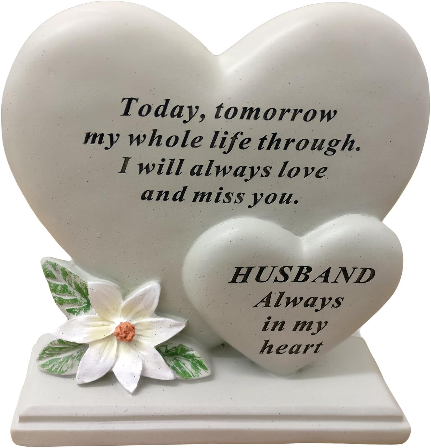 David Fischhoff Husband Double Heart Plaque, Cream, 17.5 x 5.5 x 19 cm