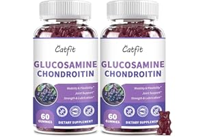 Catfit Glucosamine Chondroitin Gummies,Extra Strength Joint Health Support Supplement with MSM & Elderberry, Antioxidant Immune Support Supplement for Adults Men & Women (2 Pack)