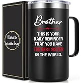 Lifecapido Brother Gifts from Sister, 20oz Insulated Coffee Mug, Christmas Birthday Gifts for Brother from sister, Black