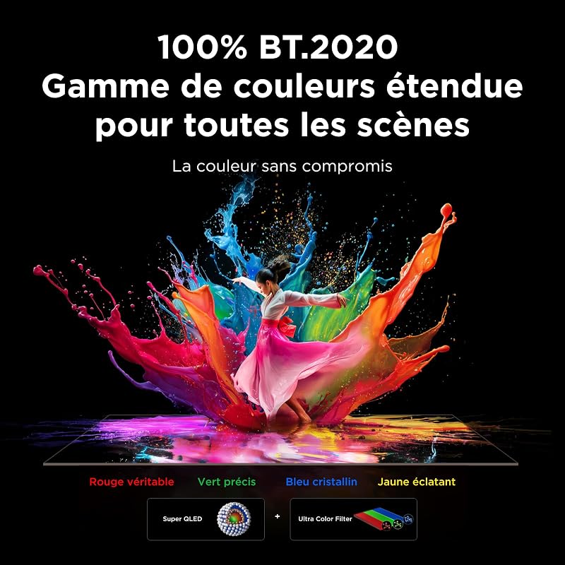 55Q7D Pro 55” SQD-Mini LED TV, 4K HDR 2000 nits, 480 Zones de Gradation, Google TV, Dolby Vision IQ & Atmos, 2.1 Onkyo, 144Hz, Apple AirPlay 2 & Alexa