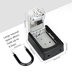 TOWOKE Key Lock Box For Outside - Weatherproof Lock