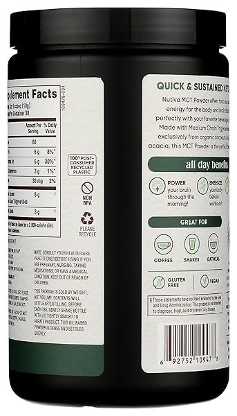 NUTIVA, ORGANIC MCT POWDER, 10.6 OUNCE