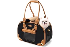 PetsHome Dog Carrier Purse, Pet Carrier, Foldable Waterproof Premium Nylon Pet Travel Portable Bag Carrier for Cat and Small Dog Home/Outdoor Small Black
