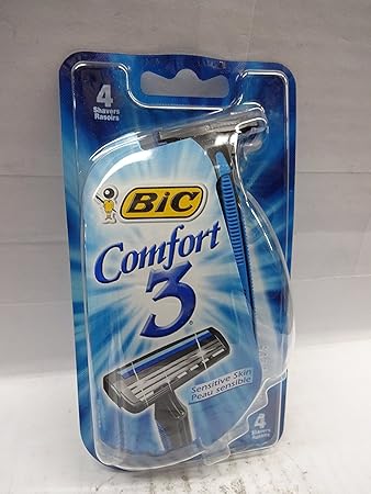 Amazon Com Bic Comfort 3 Razors For Men Sensitive Skin 4 Each
