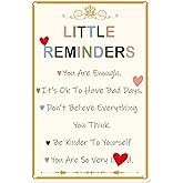 Inspirational Gift Aluminum sign - Mental Health Gift for College Girls, Self Love Gift, Little Reminders Office Decor Sign, Back to School Gifts for College Students, Promotion Gift (089)
