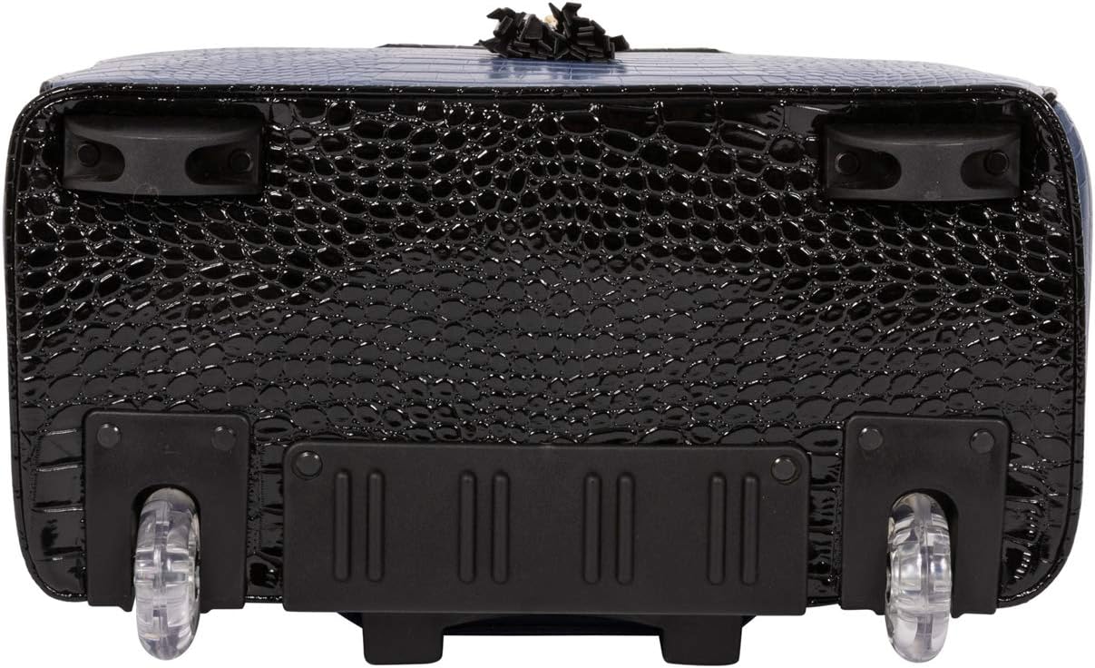 "The Oceanside" Blue & Black Alligator Compatible With Computer iPad, Laptop Tablet Rolling Tote Bag Briefcase Carryall Bag