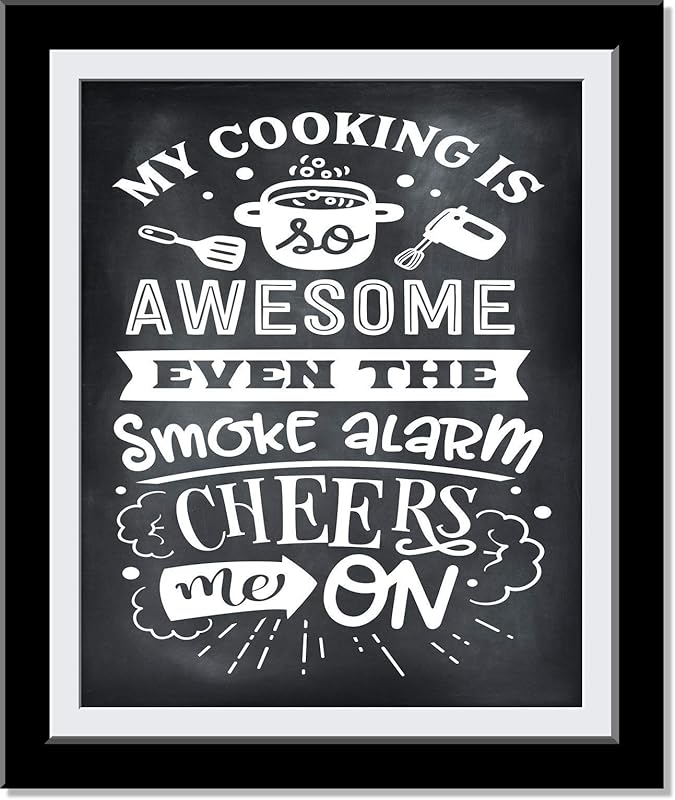 My cooking is Awesome Funny Kitchen Signs, Kitchen Wall Decor, Cute Typography Fun and full of character Kitchen Art Home Decor, Super Funny Kitchen Decor | 8 x 10 UnFramed Prints…