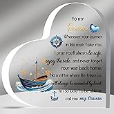 Cousin Inspirational Birthday Gifts Acrylic Plaques My Boy Graduation Gift Men Christmas Appreciate Cute Heart Signs for Him Best Go to University Encourage Souvenirs From Cousins