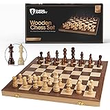 Chess Armory Chess Set 15" x 15" Wooden Chess Game Travel Chess Set - Folding Chess Board Set, Staunton Chess Pieces, & Stora